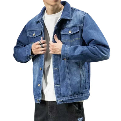 Veste en jean avec doublure en laine épaisse pour hommes