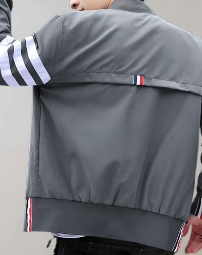 Veste uniforme décontractée avec col montant et zip complet pour hommes