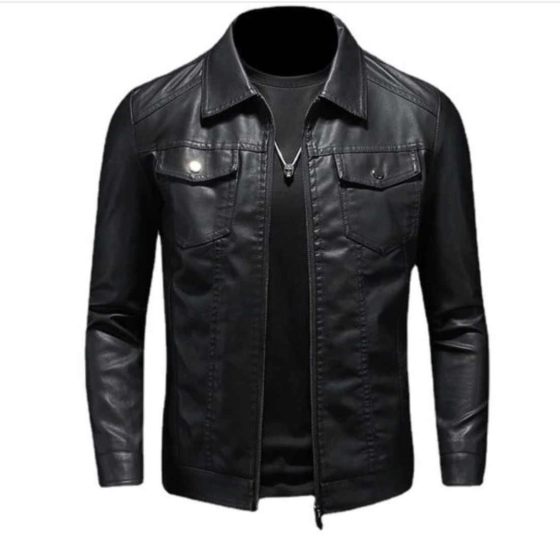 Veste en cuir motard pour hommes