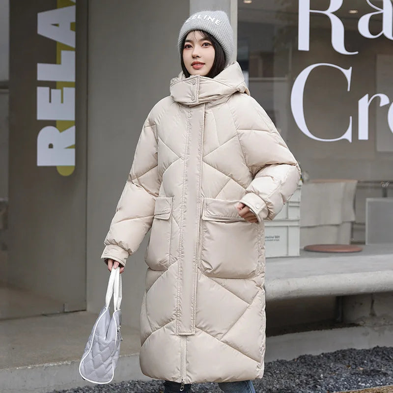 Parka à capuche en duvet pour femmes